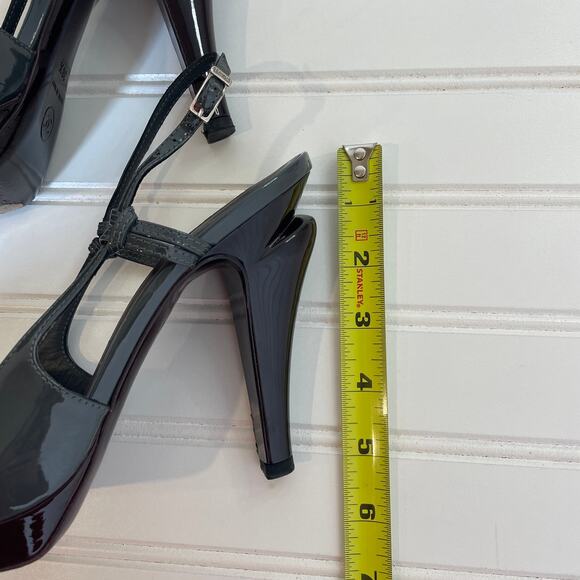 Chanel Green Patent Leather Color Block Slingback Dress Shoes EU 38.5 - US 8 - Picture 11 of 12